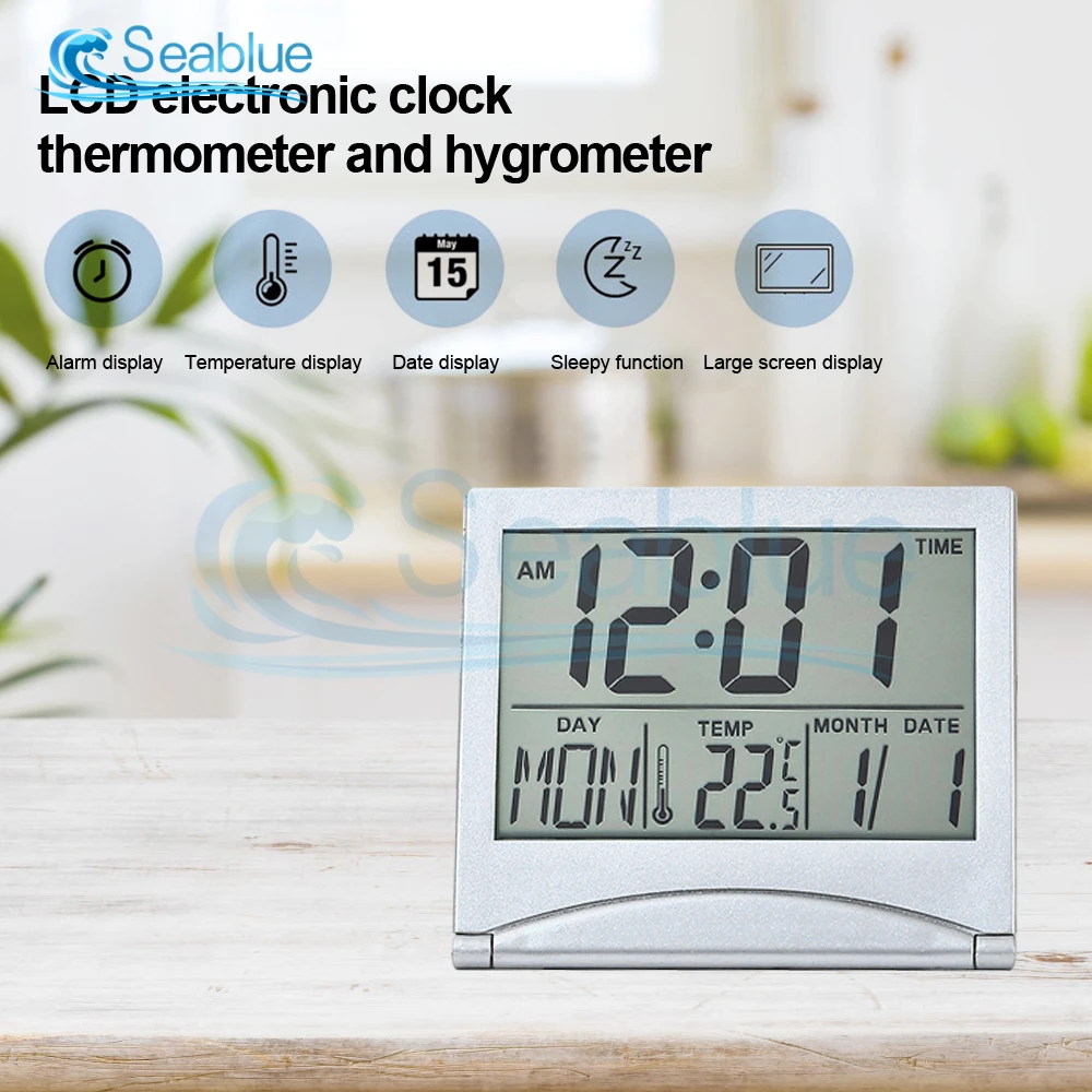 Foldable Desktop LCD Digital Travel Clock Thermometer Humidity Meter Alarm Clock Desk Table Weather Station Temperature Sensor
Foldable Desktop LCD Digital Travel Clock Thermometer Humidity Meter Alarm Clock Desk Table Weather Station Temperature Sensor