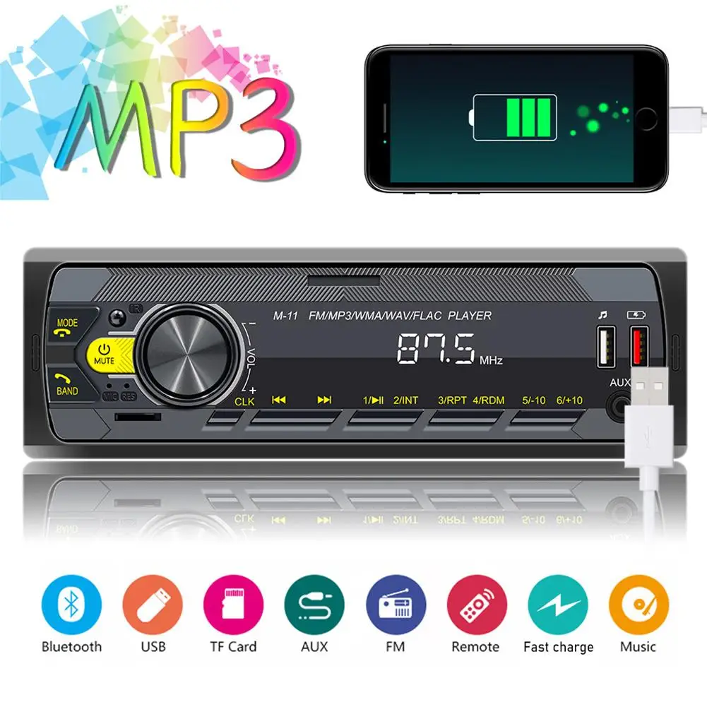 1 Din Car Radio Stereo Bluetooth-compatible Receiver Fast Charging Jack Colorful Buttons MP3 Multimedia Music Player
1 Din Car Radio Stereo Bluetooth-compatible Receiver Fast Charging Jack Colorful Buttons MP3 Multimedia Music Player