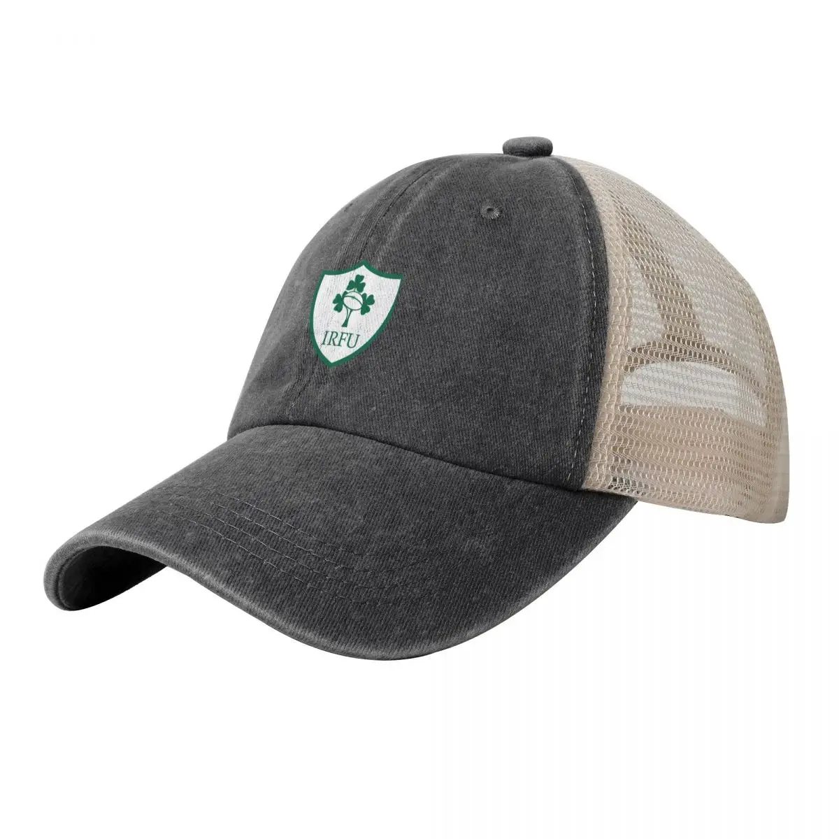 

IRELAND IRFU-RUGBY -BADGES Cowboy Mesh Baseball Cap funny hat Rave Golf Hat Man Trucker Hats For Men Women's