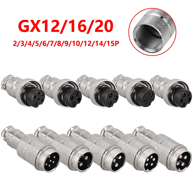 

Aviation Plug GX12 GX16 GX20 Butt Soldering Socket 2/3/4/5/6/7/8/9/10/12/14/15 Pin Wire Panel Docking Connectors