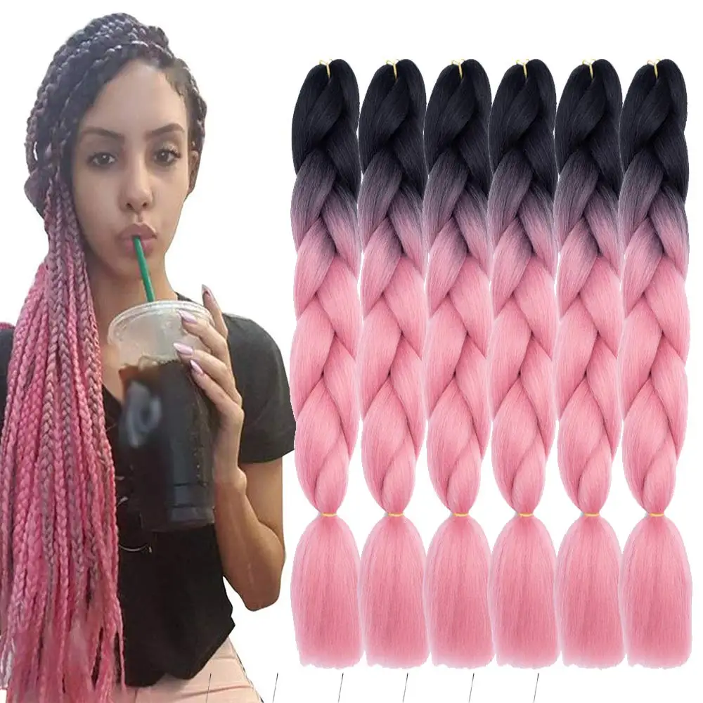 Gradient Hair Braiding 6 Pack Pre-Stretch Box Hair Braiding Color Twisted Hair Extensions Synthetic Crochet (Black to Peach pink
Gradient Hair Braiding 6 Pack Pre-Stretch Box Hair Braiding Color Twisted Hair Extensions Synthetic Crochet (Black to Peach pink