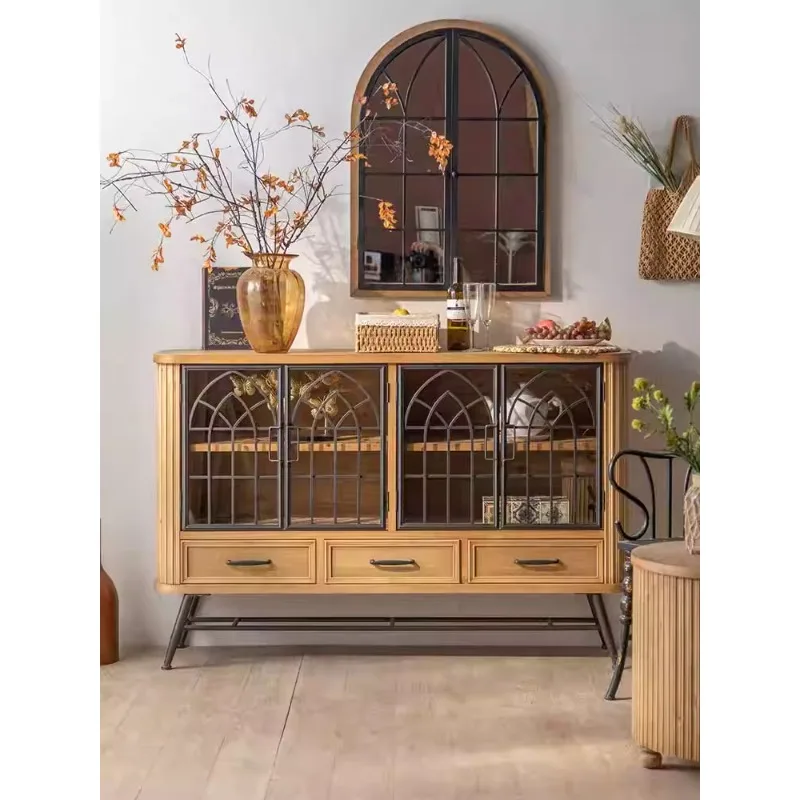 Американский деревянный обеденный боковой вход из кованого железа, угловой чайный пол, вход для телевизора 
Американский деревянный обеденный боковой вход из кованого железа, угловой чайный пол, вход для телевизора