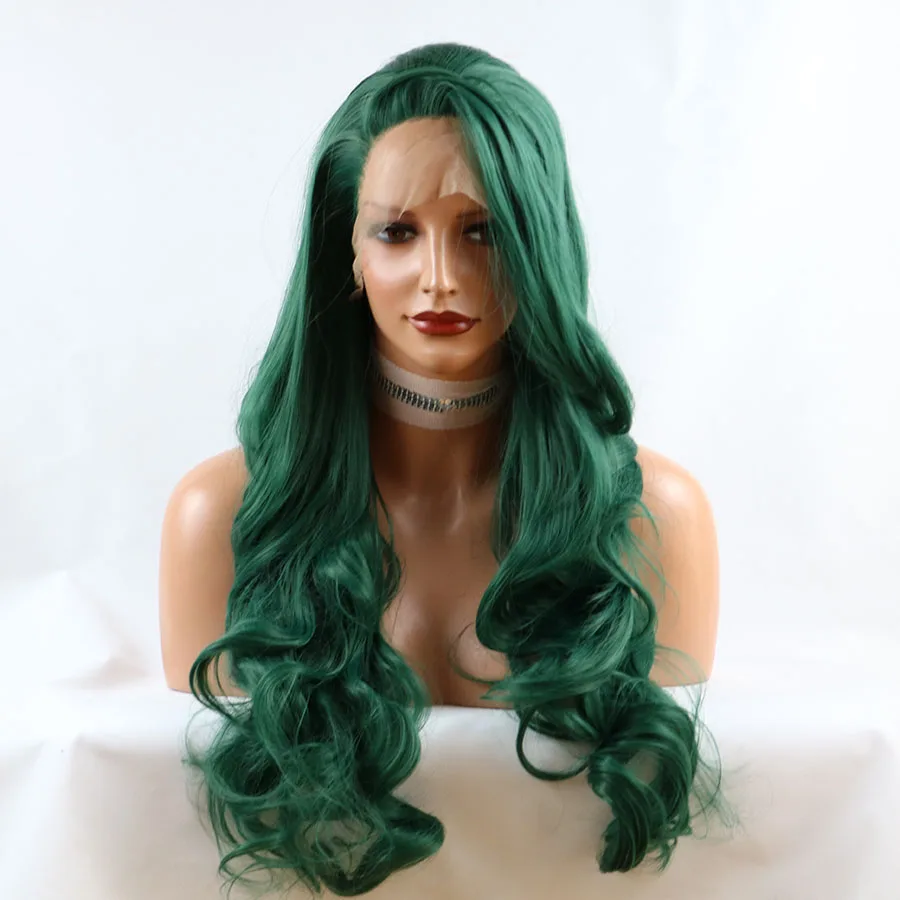 High Density Glueless Heat Resistant Hair Wigs Green Body Wave Synthetic Hair Lace Front Wig Natural Hairline For Black Women
High Density Glueless Heat Resistant Hair Wigs Green Body Wave Synthetic Hair Lace Front Wig Natural Hairline For Black Women