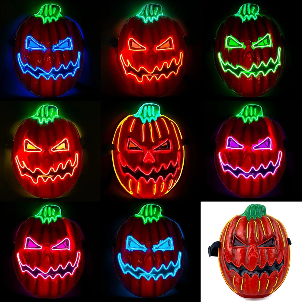 

Halloween Scary Led Mask Ghostly Unique Led Luminous Effect Terrible Design Glow In The Dark Perfect For Prom Halloween Costumes