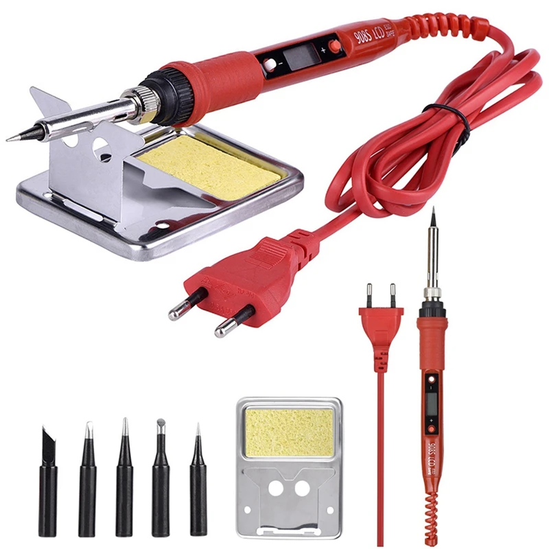 220V 80W LCD Temperature Adjustable Soldering Iron With High-Quality Soldering Iron Tip And Kit,EU Plug
220V 80W LCD Temperature Adjustable Soldering Iron With High-Quality Soldering Iron Tip And Kit,EU Plug
