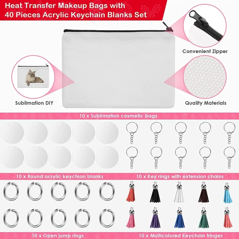 10Pcs Heat Transfer Sublimation Blank Diy Craft Bags Pencil for Case Bag Cosmetic Bag Canvas Zipper Bags for Girls Teens K3KF
10Pcs Heat Transfer Sublimation Blank Diy Craft Bags Pencil for Case Bag Cosmetic Bag Canvas Zipper Bags for Girls Teens K3KF