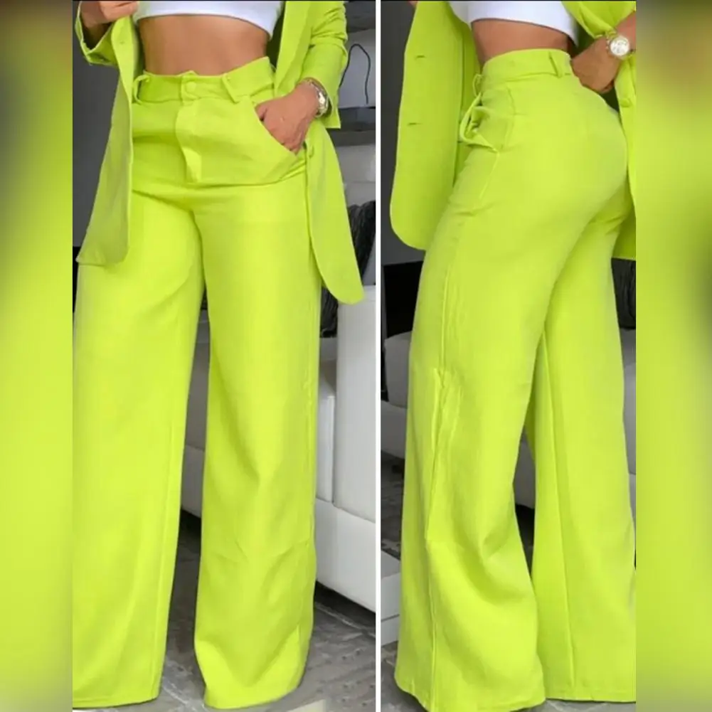 Women Office Suit Stylish Women's Coat Pants Suit Single-breasted Jacket Wide Leg Pants Fashionable Commute Set for Ladies Fall
Women Office Suit Stylish Women's Coat Pants Suit Single-breasted Jacket Wide Leg Pants Fashionable Commute Set for Ladies Fall