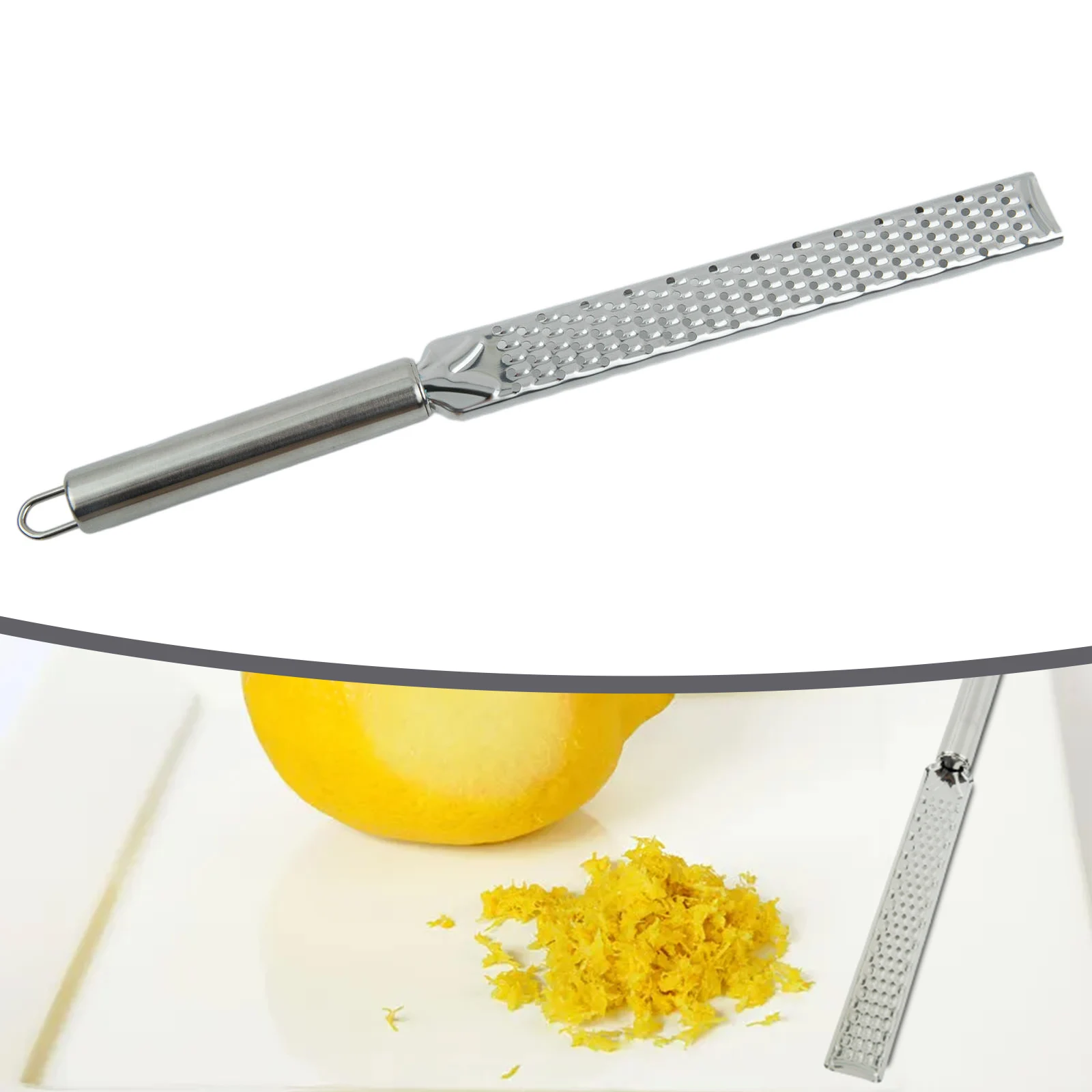 1pc Kitchen Grater Lemon Cheese Spices Stainless Steel Grater Kitchen Gadgets And Tool For Fruit And Vegetable 32 X 2.5cm
1pc Kitchen Grater Lemon Cheese Spices Stainless Steel Grater Kitchen Gadgets And Tool For Fruit And Vegetable 32 X 2.5cm