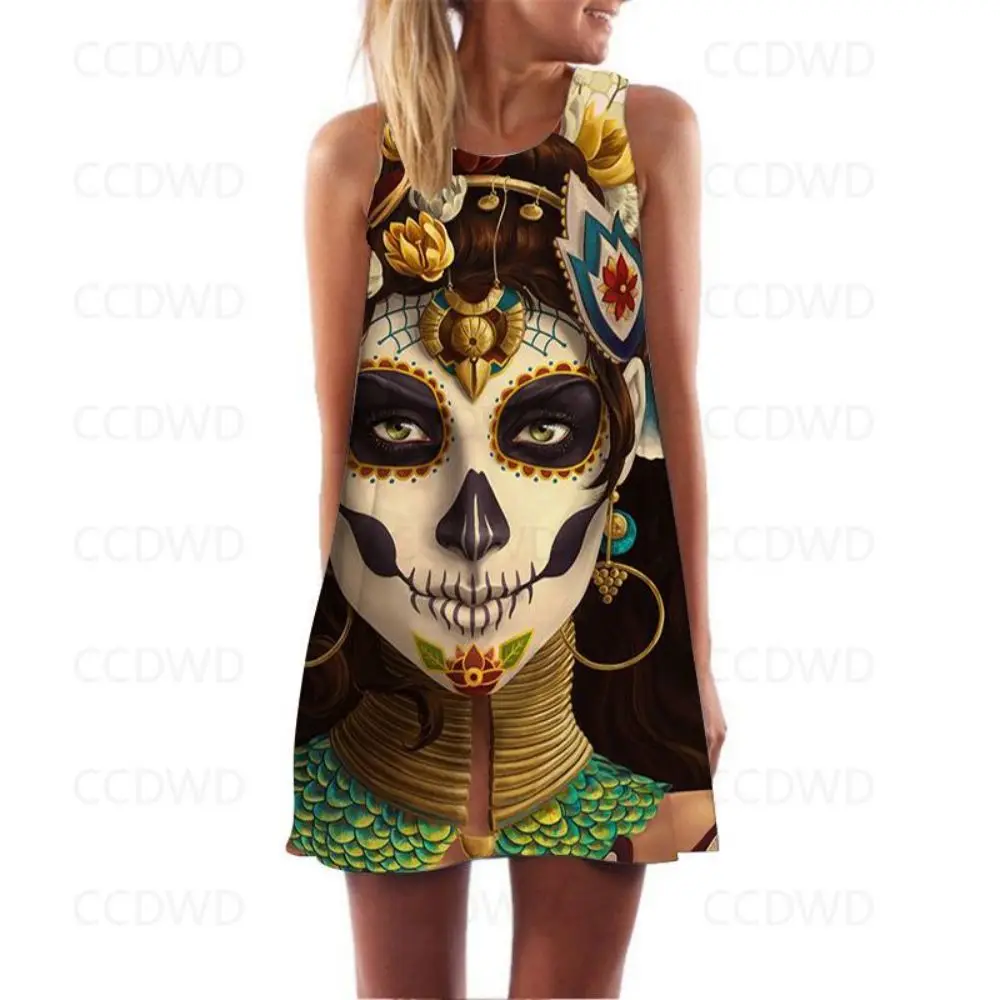 Print Women's Summer Dress Goth Girl Sundresses Sleeveless Fashion Dresses Evil Sexy Slip Beach Halloween Boho Vintage Party Y2k
Print Women's Summer Dress Goth Girl Sundresses Sleeveless Fashion Dresses Evil Sexy Slip Beach Halloween Boho Vintage Party Y2k