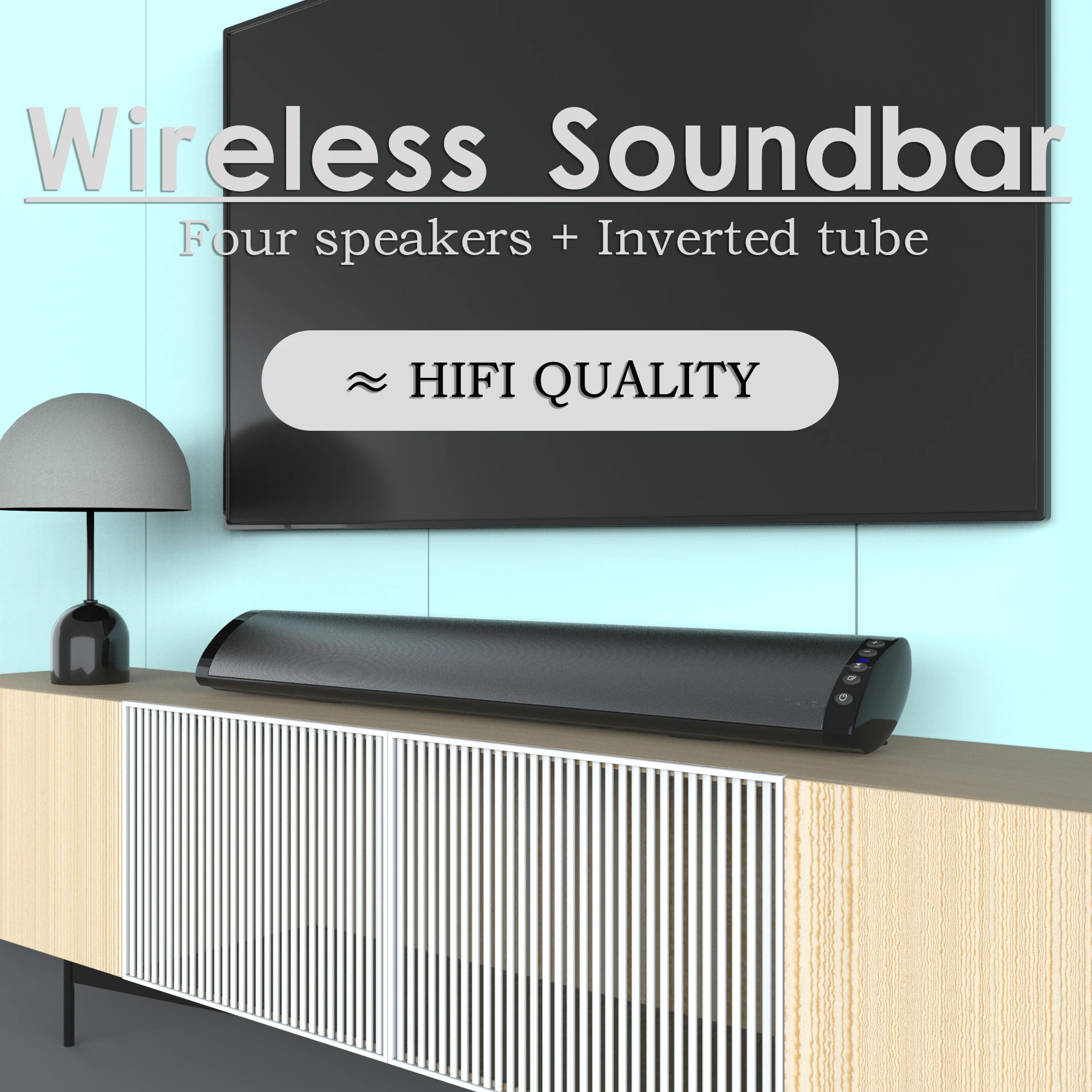 Wireless Soundbar For TV/PC Bluetooth Speaker Support Optics RCA 3.5mm Audio With FM Remote Control
Wireless Soundbar For TV/PC Bluetooth Speaker Support Optics RCA 3.5mm Audio With FM Remote Control