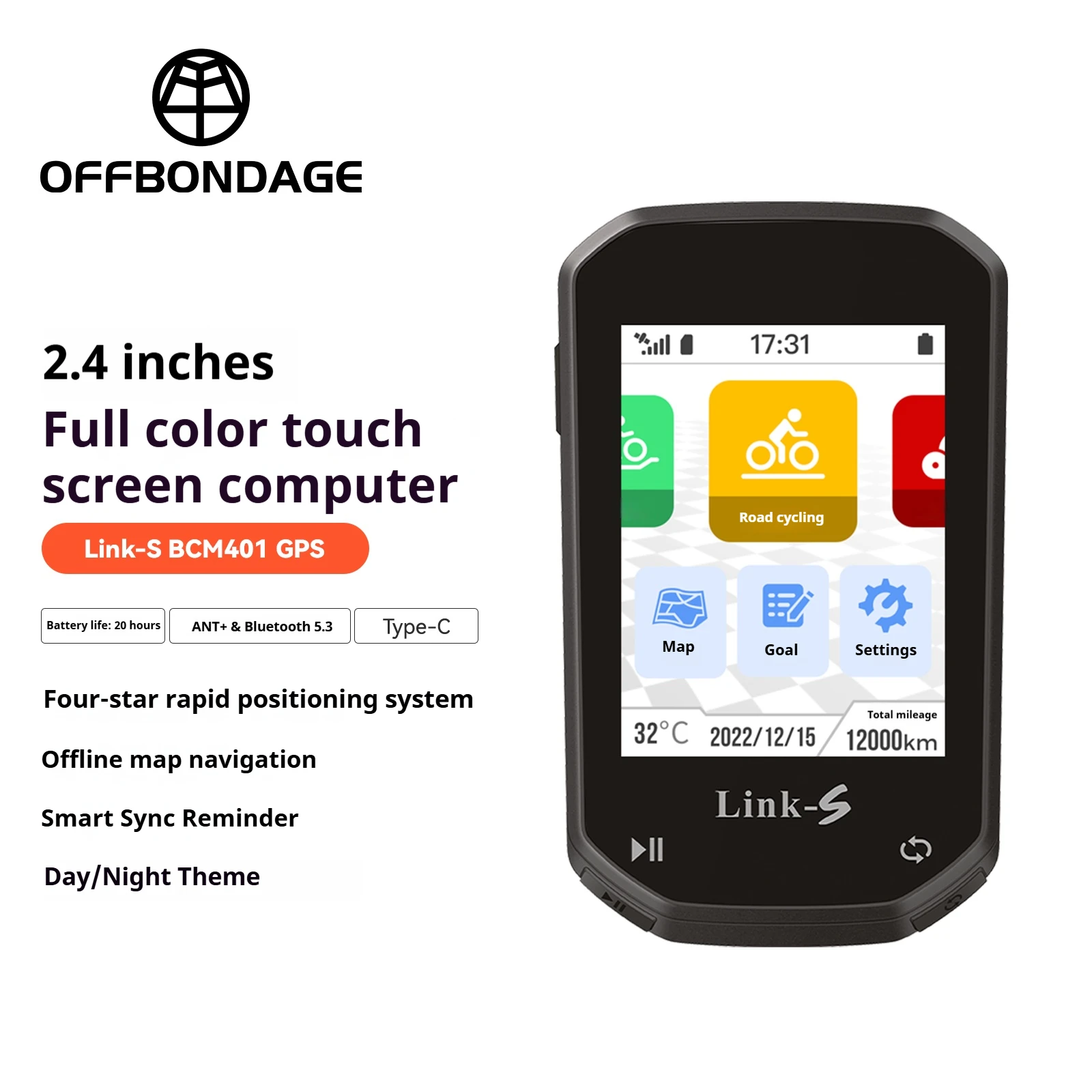 OFFBONDAGE GPS Galileo Smart Bike Computer Navigation Full Color Touchscreen Waterproof Wireless Bike Accessories
OFFBONDAGE GPS Galileo Smart Bike Computer Navigation Full Color Touchscreen Waterproof Wireless Bike Accessories