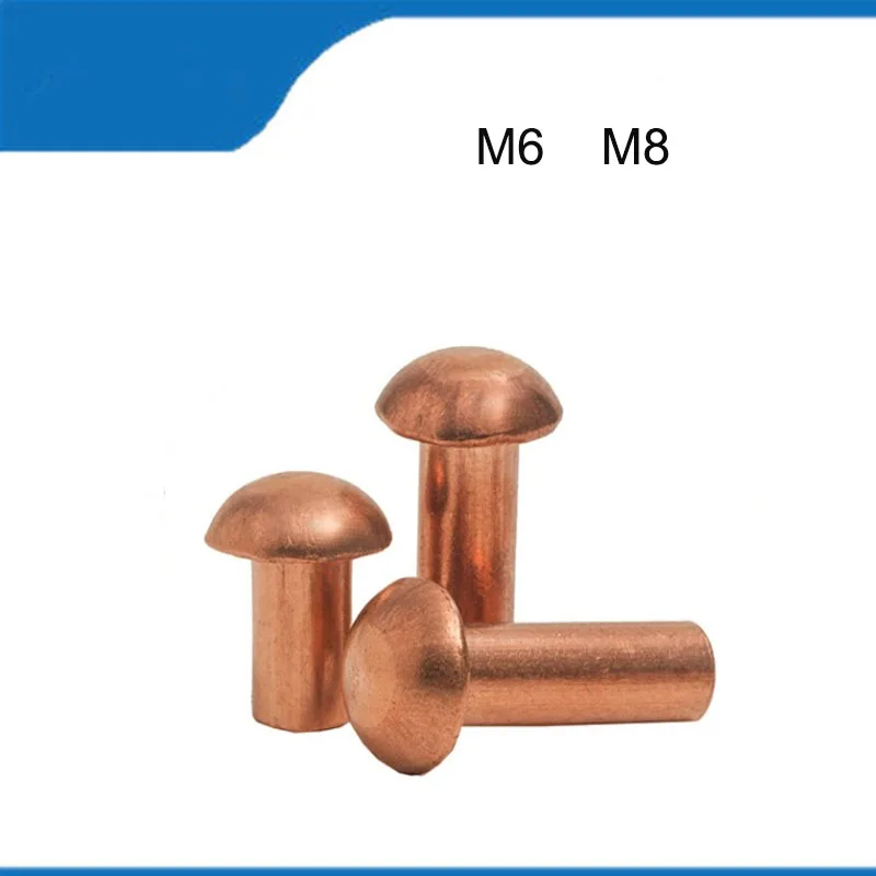 GB867 High Quality M6 M8 20PCS Copper Rivet Pan Head Solid Rivets Brass Half Round Solid Rivet Cap Nail
GB867 High Quality M6 M8 20PCS Copper Rivet Pan Head Solid Rivets Brass Half Round Solid Rivet Cap Nail