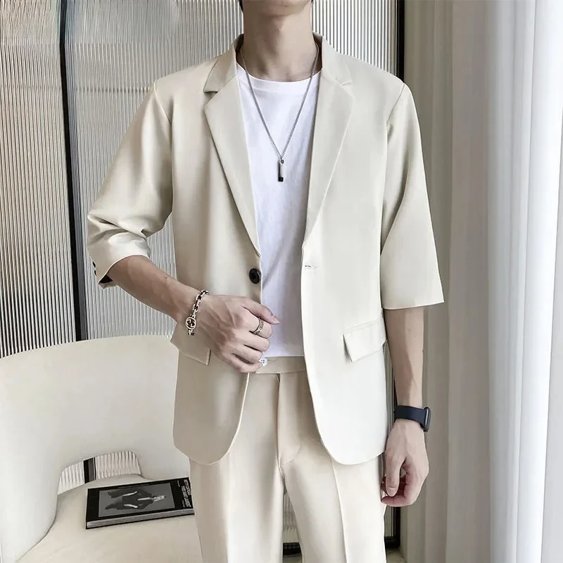 Summer Business Casual Men's Suit Pants Set Loose Jacket Blazer Trousers Two Piece Set Office Professional Suit Tracksuit C70
Summer Business Casual Men's Suit Pants Set Loose Jacket Blazer Trousers Two Piece Set Office Professional Suit Tracksuit C70