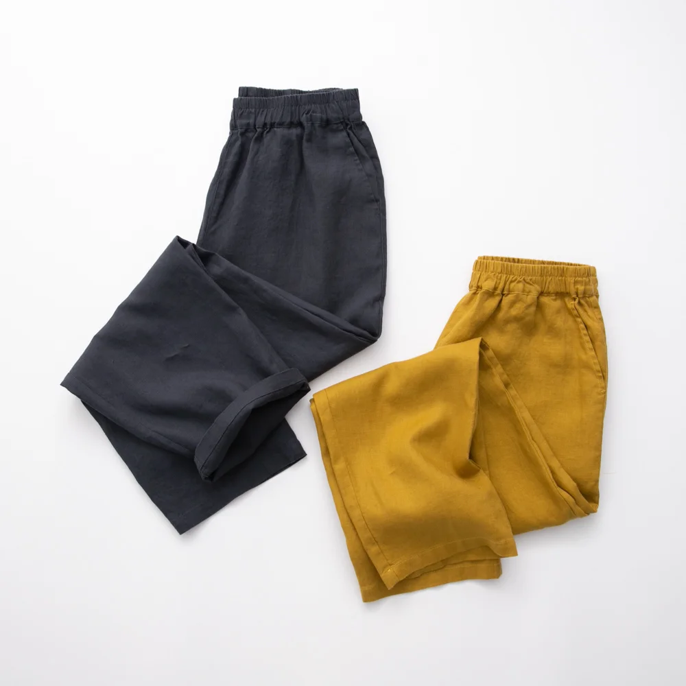 Elastic waist lace up straight pants 9-piece pure linen pants Women's spring summer linen pants Loose comfortable casual pants
Elastic waist lace up straight pants 9-piece pure linen pants Women's spring summer linen pants Loose comfortable casual pants