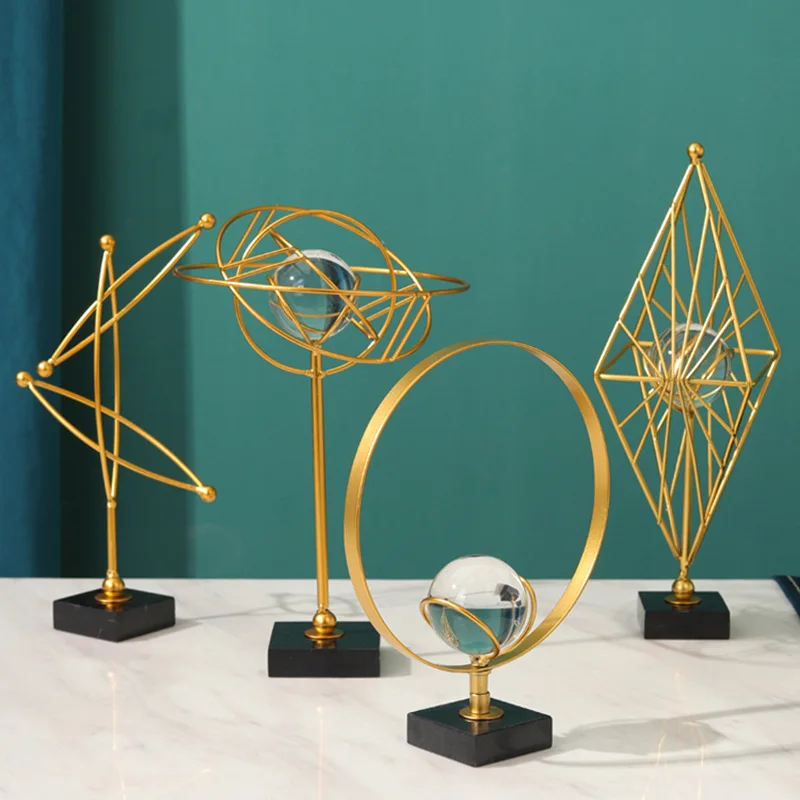 Nordic Style Home Decor Novelty Geometric Golden Crystal Ball Figurine Luxury Office Desktop Accessories Miniature Iron Crafts
Nordic Style Home Decor Novelty Geometric Golden Crystal Ball Figurine Luxury Office Desktop Accessories Miniature Iron Crafts