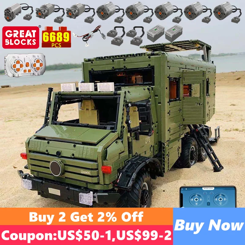 J907 Technical Car Moter Power APP Remote Control Building Blocks Bricks Nomad Rv Motorhome Off-Road Program Toys For Kids Sets
J907 Technical Car Moter Power APP Remote Control Building Blocks Bricks Nomad Rv Motorhome Off-Road Program Toys For Kids Sets