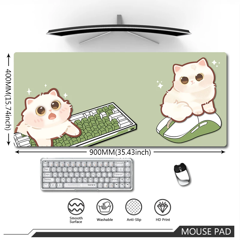 Cute Cat Mouse Pad Large Kawaii Mousepad Anti-slip Table Computer Mousemat Natural Rubber Keyboard Mats Laptop Office Carpets
Cute Cat Mouse Pad Large Kawaii Mousepad Anti-slip Table Computer Mousemat Natural Rubber Keyboard Mats Laptop Office Carpets