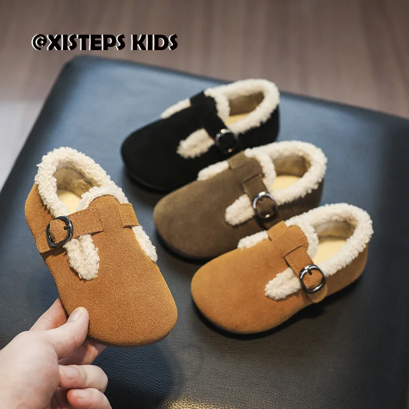 Genuine Leather Flat Shoes For 0-7Y Little Kids Girls Boys Hook And Loop Micassins With Fur Warm Winter Leather Shoes Infantil
Genuine Leather Flat Shoes For 0-7Y Little Kids Girls Boys Hook And Loop Micassins With Fur Warm Winter Leather Shoes Infantil