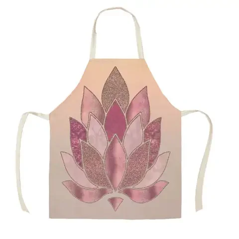 

Rose Gold Pink Pattern Kitchen Apron Men and Women Home Cooking Baking Shop Clean Linen Apron Essential Fartuchy Tablier фартуки