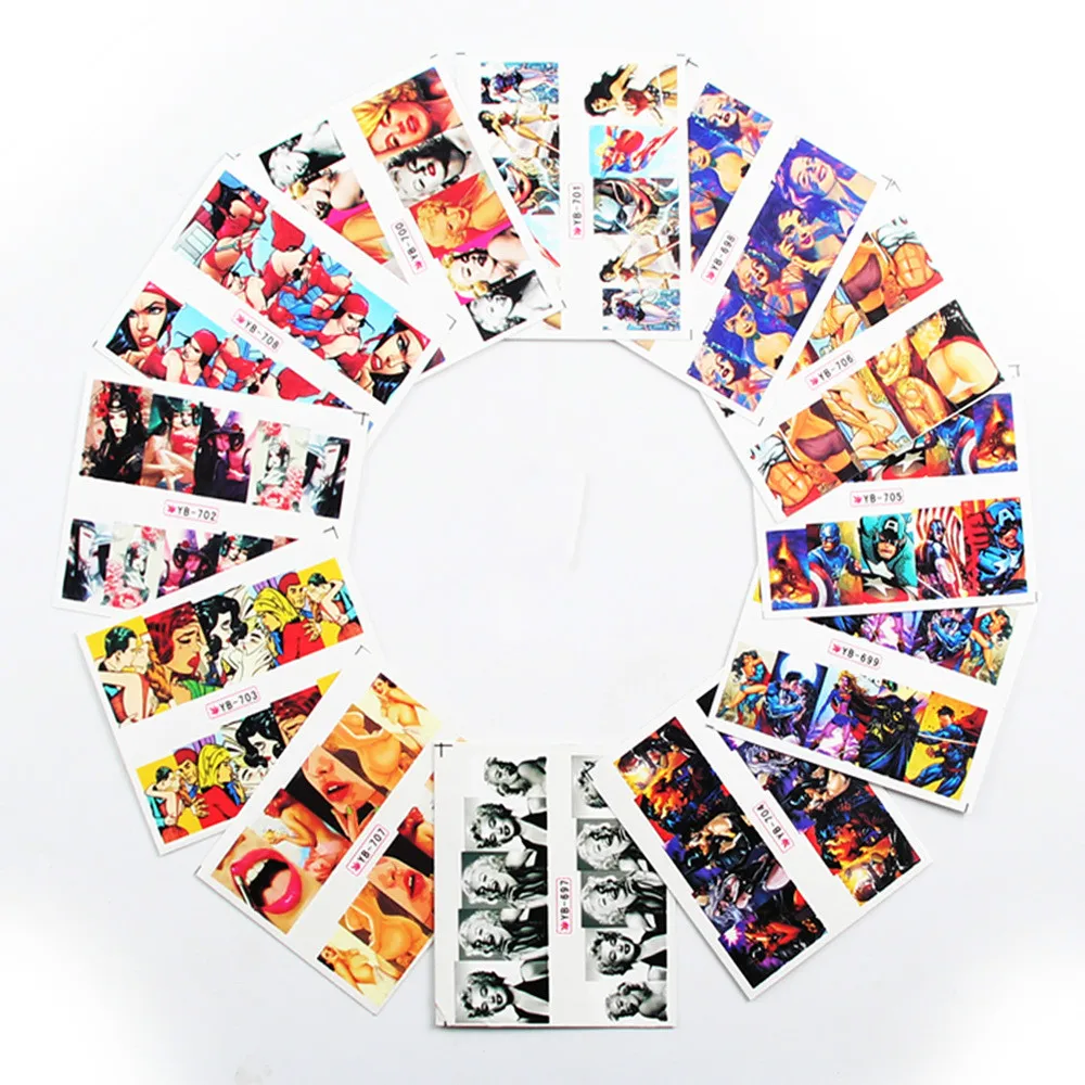 10Pcs Mixed Nail Watermark Sticker Fashion Sexy Fancy Women Lips Anime 3D Design Decals Manicure DIY Slider Nail Art Decorations
10Pcs Mixed Nail Watermark Sticker Fashion Sexy Fancy Women Lips Anime 3D Design Decals Manicure DIY Slider Nail Art Decorations