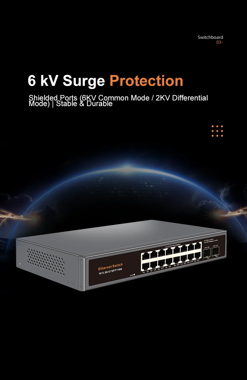 Sbba7ed5e80bd493496a9595cb3be97e0f KeepLiNK 18-Port Multi-Gigabit Unmanaged Network Switch 16 X 2.5Gb Ethernet + 2 X 10Gb SFP+ for High-Speed Data Networking