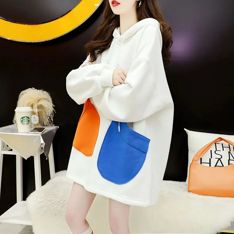 Autumn Female Contrast Color Pocket Splice Sweatshirt Hoodies Hip Hop Long Sleeve Spring Oversized Casual Student Top Streetwear
Autumn Female Contrast Color Pocket Splice Sweatshirt Hoodies Hip Hop Long Sleeve Spring Oversized Casual Student Top Streetwear
