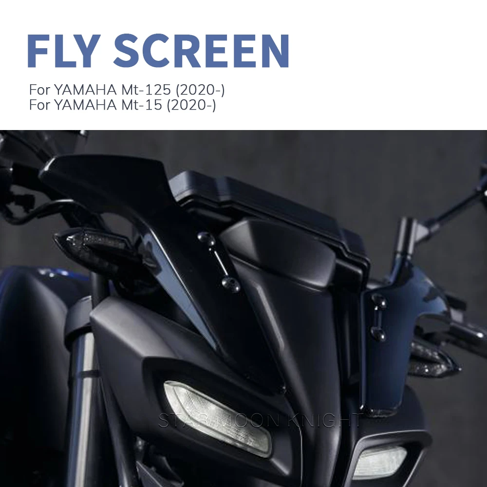 

Motorcycle Windshield Side Wind Deflector Spoiler Fly Screen For Yamaha Mt-125 Mt-15 MT125 MT15 MT 125 15 2020 2021 2022 2023-