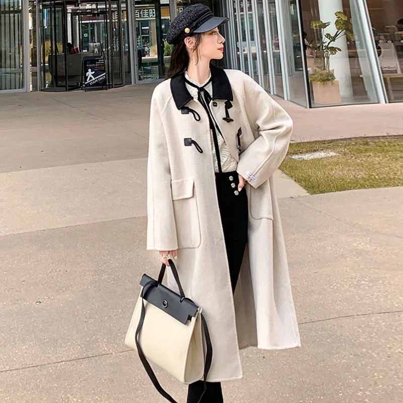 2023 New Autumn Winter Fashion Women Jackets Horn Button Collar Elegant Wool Coat Preppy Style Simple Big Pocket Woolen Jackets
2023 New Autumn Winter Fashion Women Jackets Horn Button Collar Elegant Wool Coat Preppy Style Simple Big Pocket Woolen Jackets