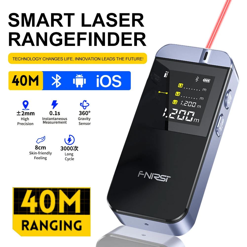 FNIRSI IR40 Smart Laser Rangefinder 40M Laser Tape Measure Digital Distance Meter Metro Laser Digital Accurate APP To Draw Laser
FNIRSI IR40 Smart Laser Rangefinder 40M Laser Tape Measure Digital Distance Meter Metro Laser Digital Accurate APP To Draw Laser
