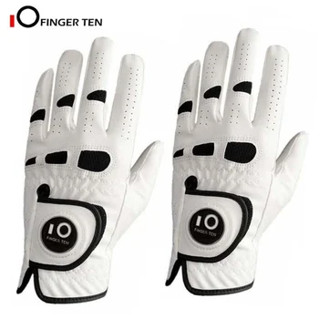 2 Pc/4 Pc Premium PU Leather Mens Golf Gloves with Ball Marker Cabretta Left Right Hand All Weather Grip Breathable