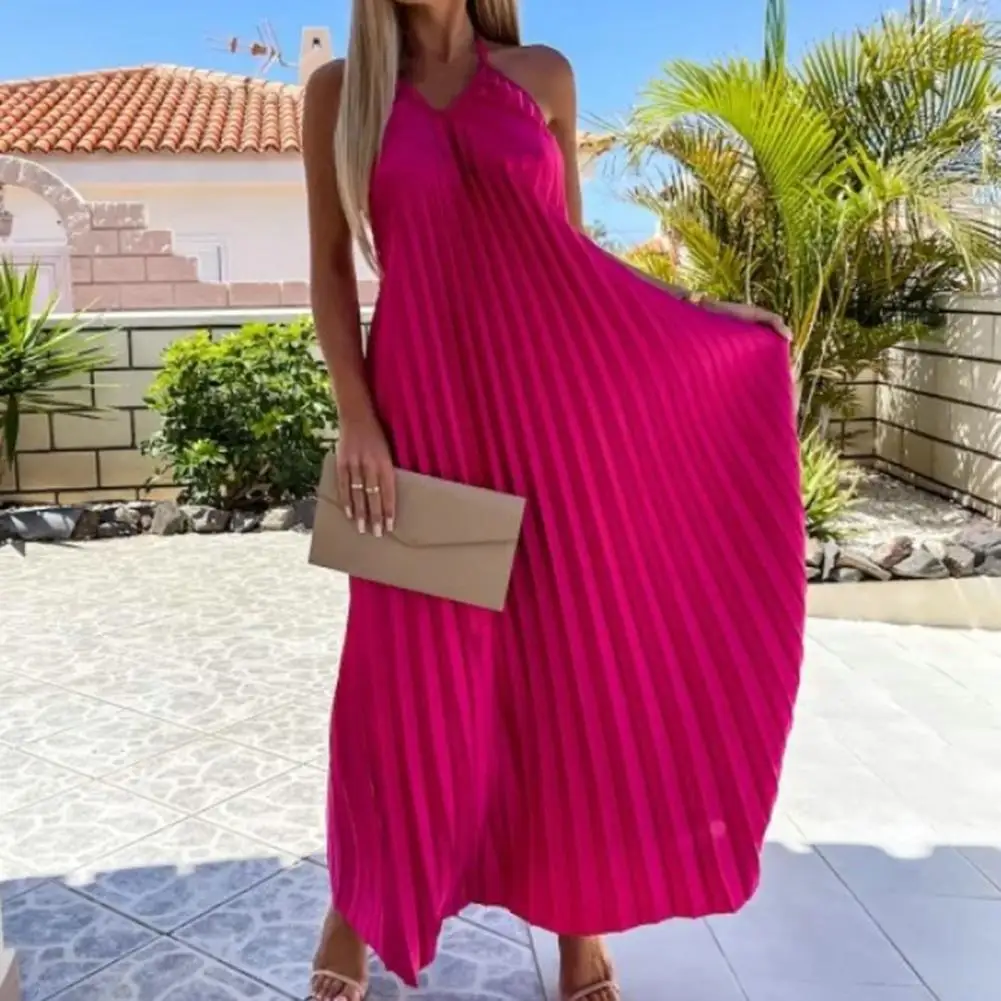 Summer Dress FOR Women 2022 Maxi Dress Casual Sleeveless Halter Dress Women Large Hem Loose Pleated Dress vestidos de fiesda
Summer Dress FOR Women 2022 Maxi Dress Casual Sleeveless Halter Dress Women Large Hem Loose Pleated Dress vestidos de fiesda