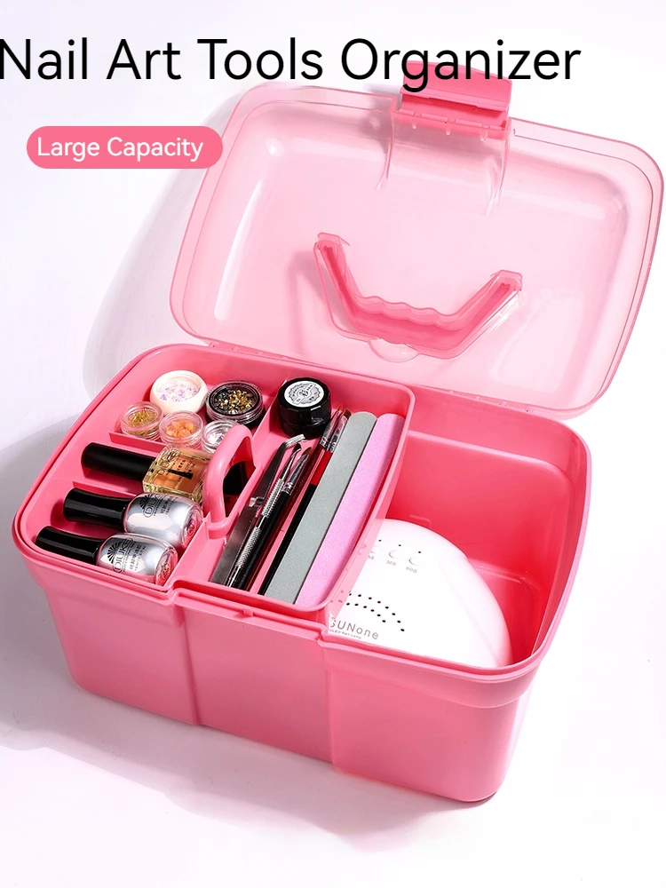 Double Layer Nail Art Tools Organizer Large Capacity Gel Nail Polish Storage Box Multi Functional Nail Dryer Holder Case
Double Layer Nail Art Tools Organizer Large Capacity Gel Nail Polish Storage Box Multi Functional Nail Dryer Holder Case