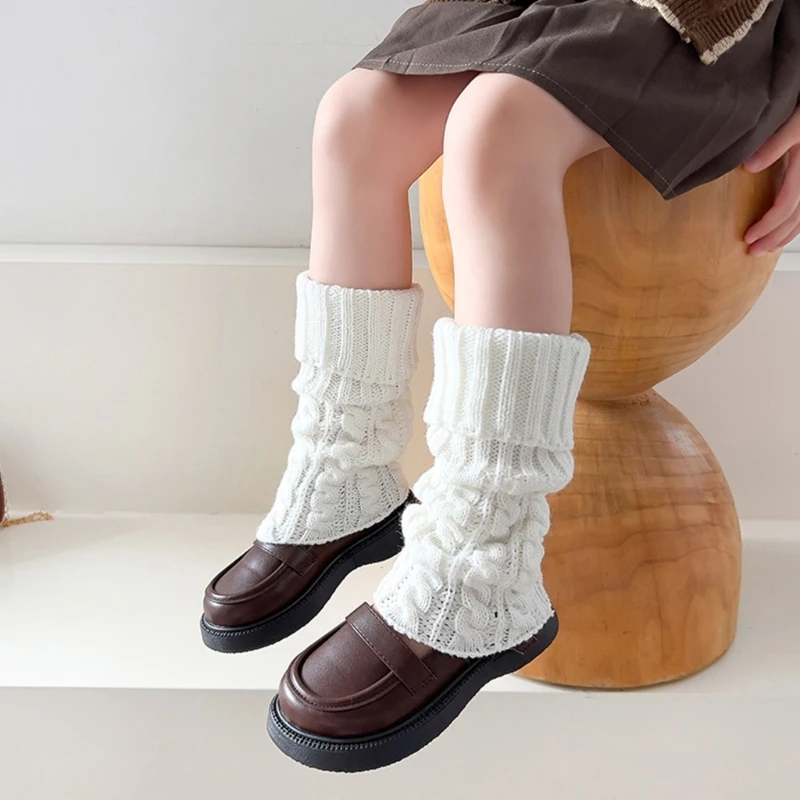 

Handmade Crochet Leg Warmers Stockings for Child Girls Knee High Socks Breathable Tights Warm Leggings Kids Leg Warmers