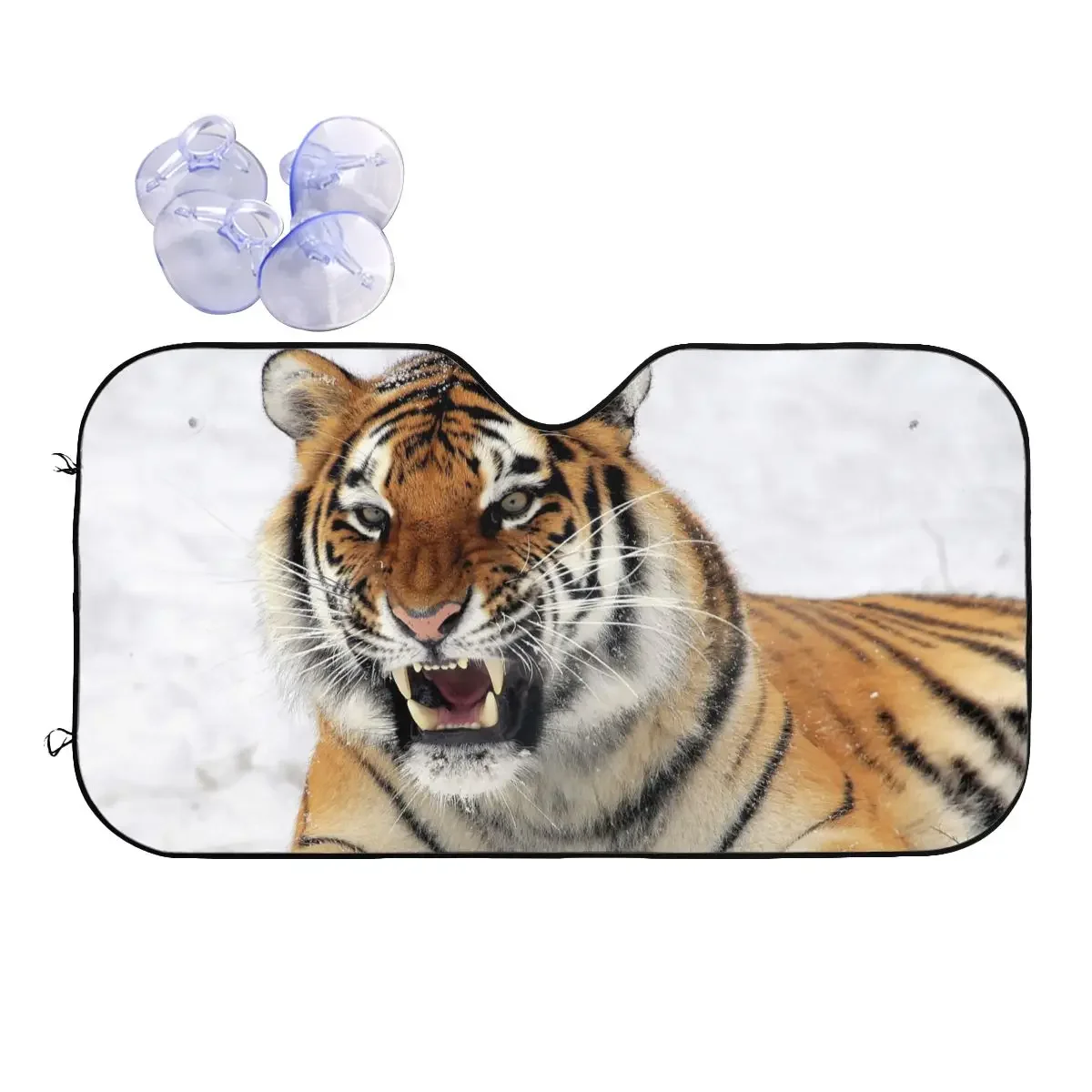 

Tiger Roar Retractable Sunshade Windscreen 76x140cm Animal Lovers Aluminium Foil Sun Visor Ice Shield Dust Protection