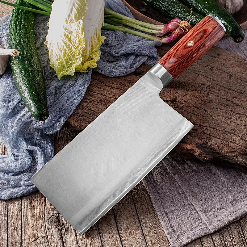 

7.5 Inch Slicing Knife 3 Layer Clad VG10 Steel Core Sharp Chefs Cleaver Handmade Forged Kitchen Knives Wood Handle Cooking Tools