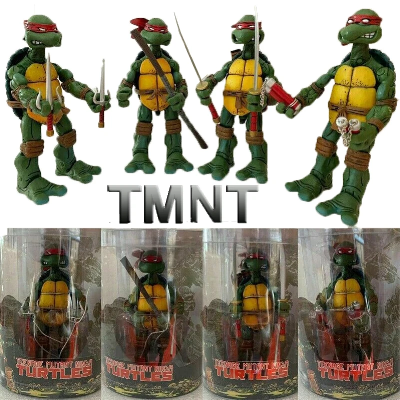 

4 Pcs Neca Leonardo Michelangelo Donatello Raphael TEENAGE MUTANT NINJA TURTLES Model Toys TMNT Movable Doll Toy Kids Gift