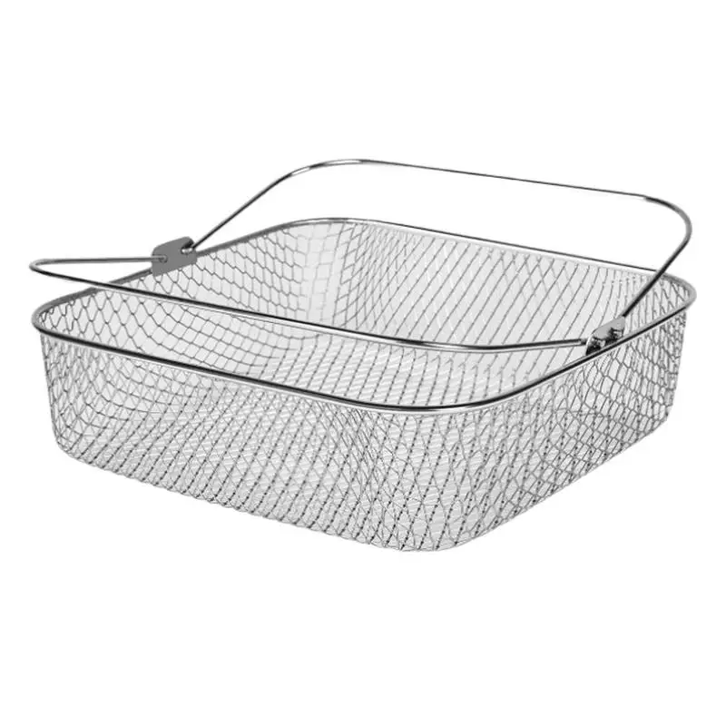 

Stainless Steel Frying Basket Air Fryer Basket With Handles Steaming Basket Convenient Cooking Tools Airfryer Accessories