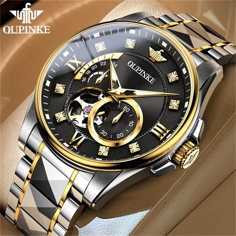 

OUPINKE Watch for Men Swiss Certification Luxury Top Brand Chronograph Man Watch Sapphire Mirror Automatic Mechanical Wristwatch