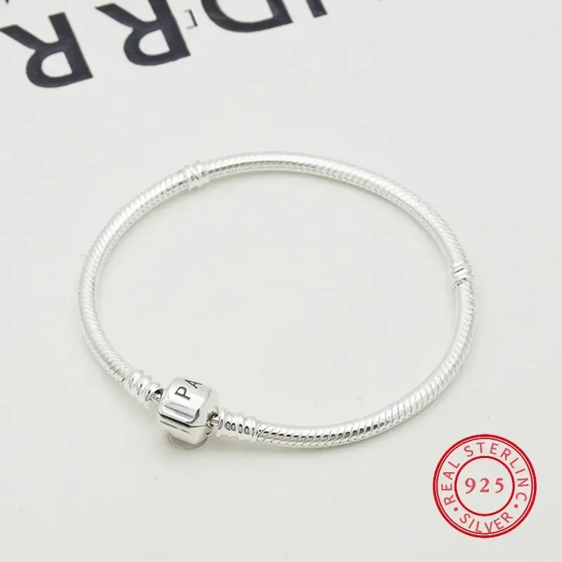 

High quality 925 sterling silver bracelet, snake bone couple bracelet with fitting design, original charm bead, DlY gift