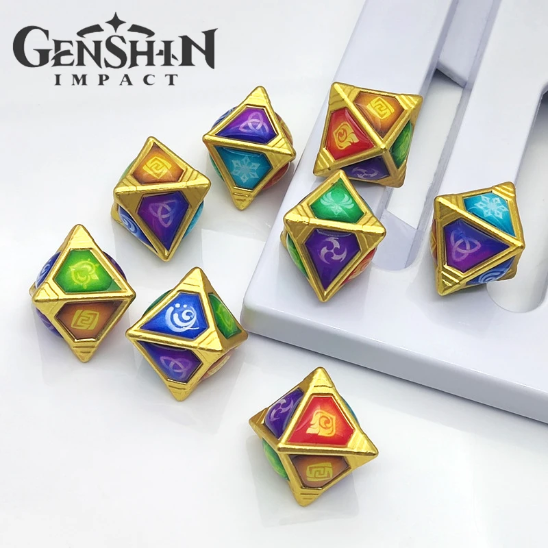 Genshin Impact Genius Invokation TCG Vision Dice Anime Peripherals Metal Cards Diamond Shape Element Necklace Pendant Game Toys
Genshin Impact Genius Invokation TCG Vision Dice Anime Peripherals Metal Cards Diamond Shape Element Necklace Pendant Game Toys