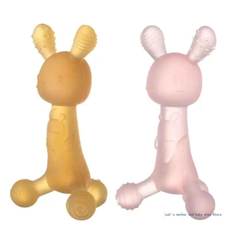 67JC Rabbit Silicone Teether Soothing Relief for Teething Babies Infant Teething Toy Chewable Shower Gift for Sucking Sensory
67JC Rabbit Silicone Teether Soothing Relief for Teething Babies Infant Teething Toy Chewable Shower Gift for Sucking Sensory
