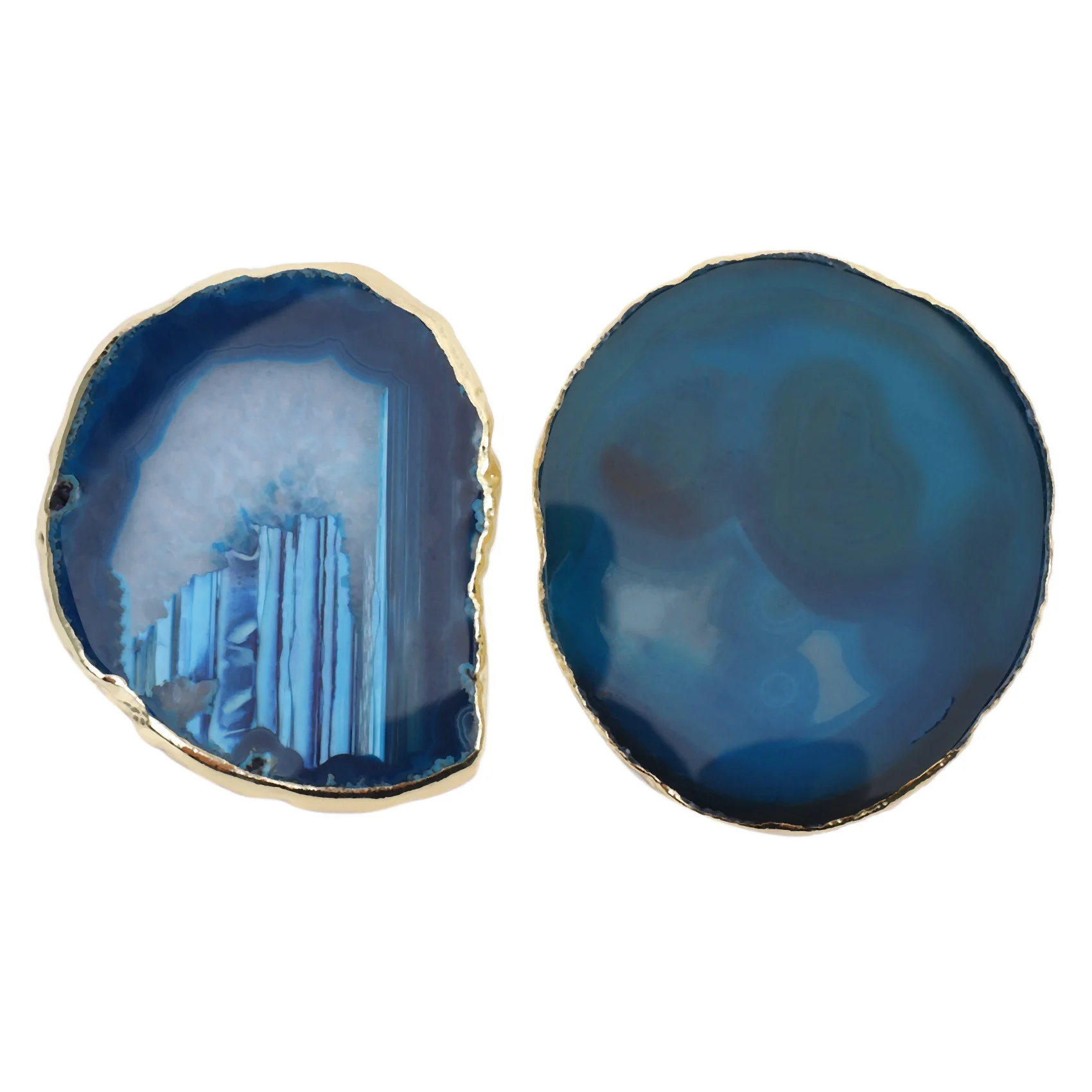2Pcs Agate Slice Blue Agate Coaster Teacup Tray Decorative Design Stone Coaster Gold Edges Home Decor Gemstone Coaster
2Pcs Agate Slice Blue Agate Coaster Teacup Tray Decorative Design Stone Coaster Gold Edges Home Decor Gemstone Coaster