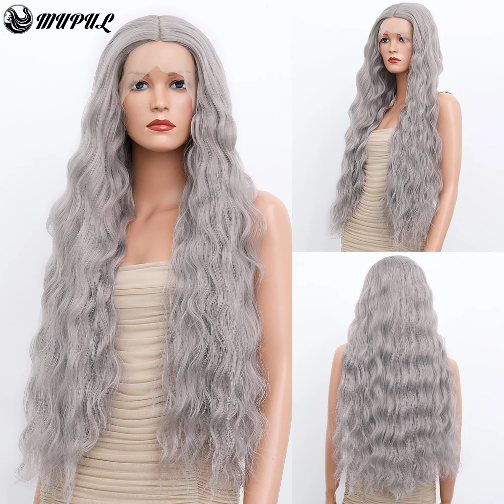 Water Wave Lace Front Wig Silver Grey Body Wave Synthetic Wigs For Women With Baby Hair 30 Inch 180 Density Natural Hair
Water Wave Lace Front Wig Silver Grey Body Wave Synthetic Wigs For Women With Baby Hair 30 Inch 180 Density Natural Hair