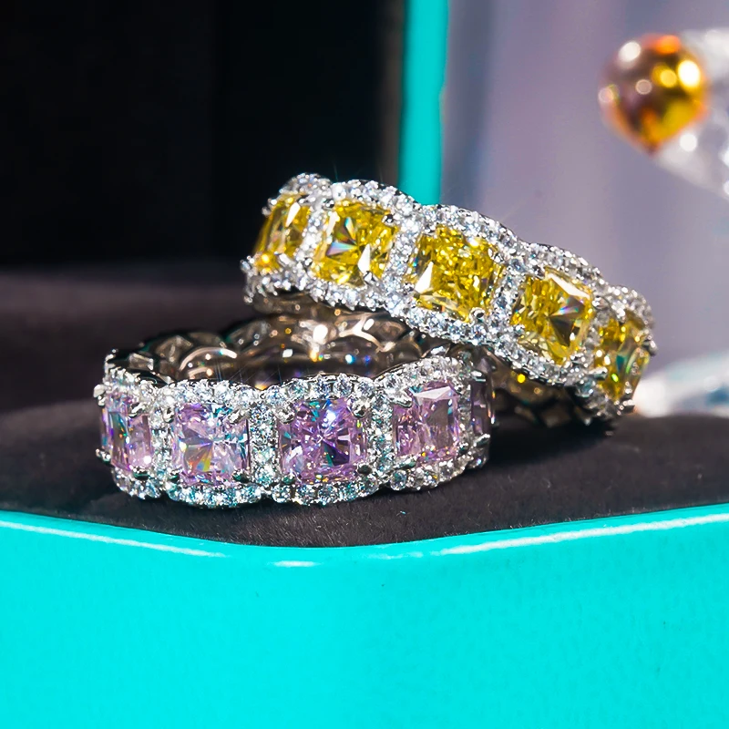 QINHUAN Vintage Colored High Carbon Diamond Ring Pink Yellow S925 Sterling Silver for Women Fine Jewelry Cocktail Party Luxury
QINHUAN Vintage Colored High Carbon Diamond Ring Pink Yellow S925 Sterling Silver for Women Fine Jewelry Cocktail Party Luxury