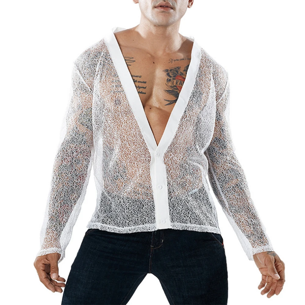 Contemporary Men's Sheer Mesh T Shirts, Long Sleeve Hippy Party Tops, Clubwear Tee, S 2XL Sizes, Multiple Colors
Contemporary Men's Sheer Mesh T Shirts, Long Sleeve Hippy Party Tops, Clubwear Tee, S 2XL Sizes, Multiple Colors