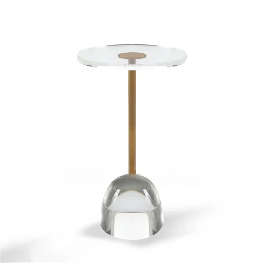 Nordic transparent acrylic coffee table living room creative stainless steel corner Mini round table sofa 
Nordic transparent acrylic coffee table living room creative stainless steel corner Mini round table sofa