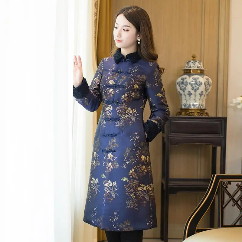 2024 chinese qipao cotton jacket women's tang suits dress thickened buckle chinese women's clothing lady floral qipao dress coat
2024 chinese qipao cotton jacket women's tang suits dress thickened buckle chinese women's clothing lady floral qipao dress coat