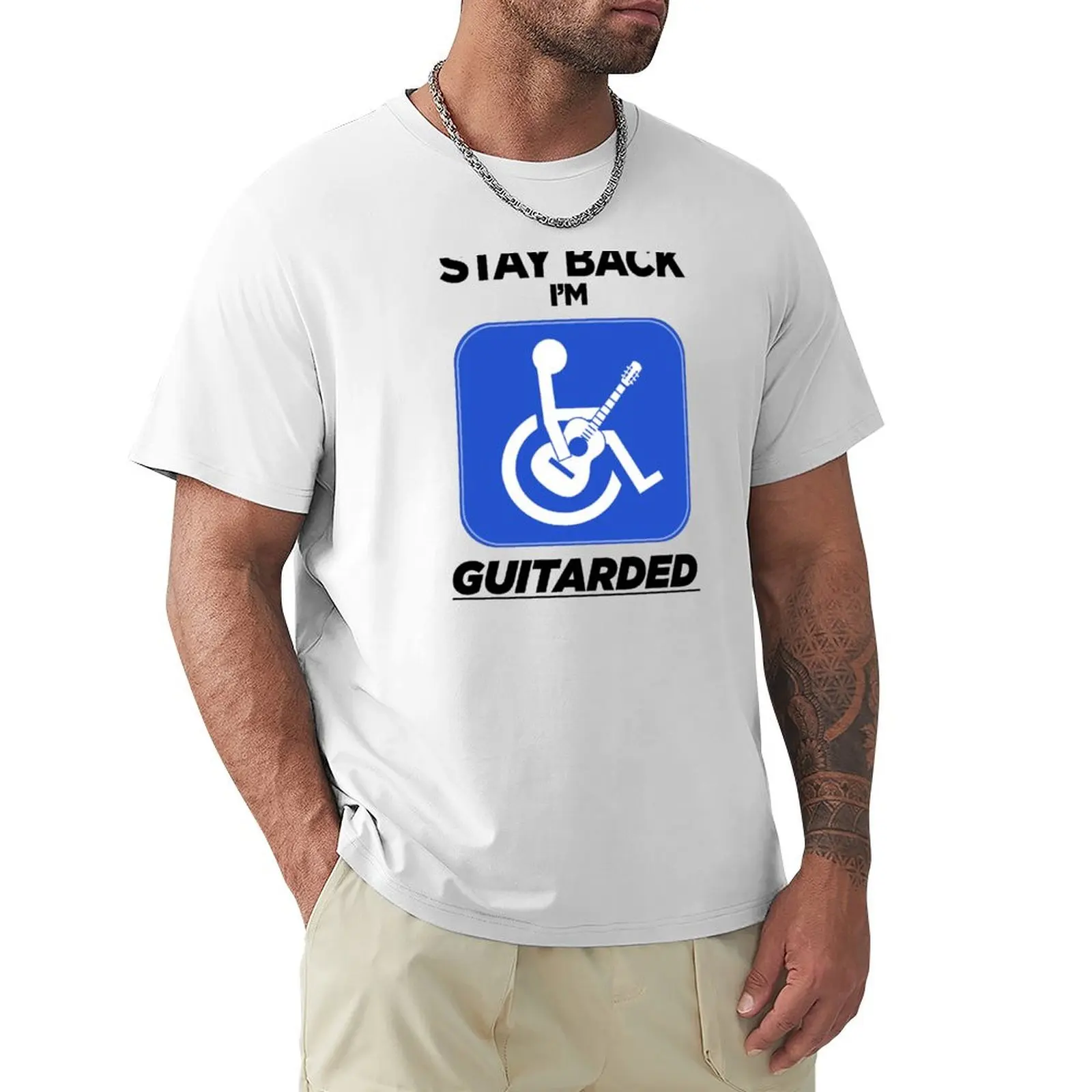 

Stay Back I'm Guitarded (b) T-Shirt tops hippie clothes quick drying mens cotton t shirts