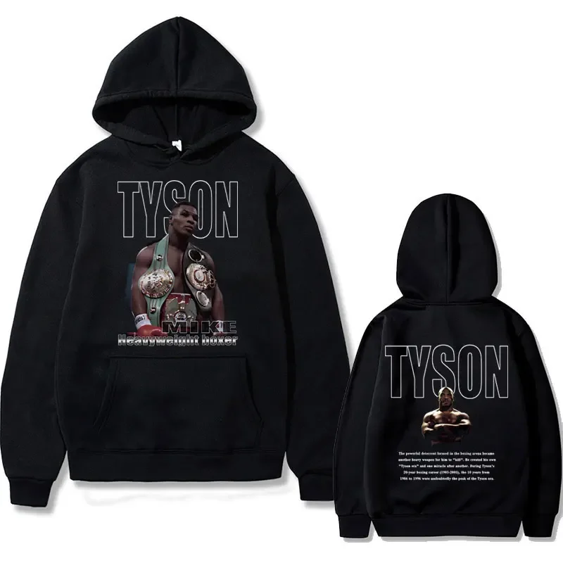 

Boxing King Mike Tyson Double Sided Print Hoodie Men Women Casual Vintage Sweatshirt Oversize Streetwear Cool Hoodies Pullover