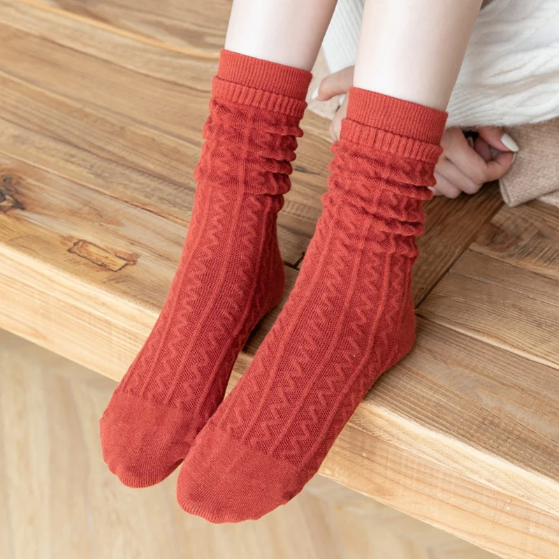 

Fashion Women Cotton Short Socks Middle Tube Students Girls Stocking Solid